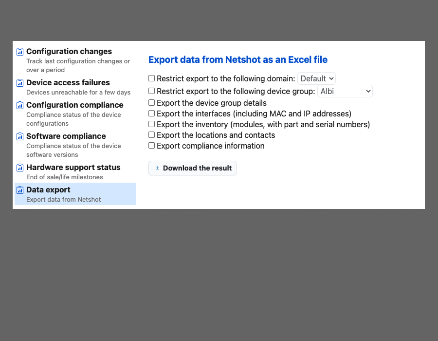 Data export